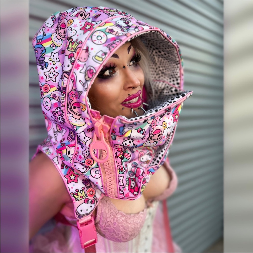 Toki Doki Kawaii Kitty DefenzMechanizm Designs Protective Festival Hood
